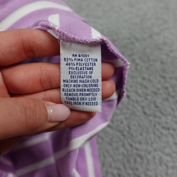 VTG Polo Golf Ralph Lauren Performance Shirt Mens Medium Purple Striped Polo - Picture 8 of 11